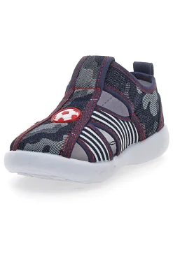 Sandali chiusi blu con righe e chiusura in velcro PITT KIDS 2242876