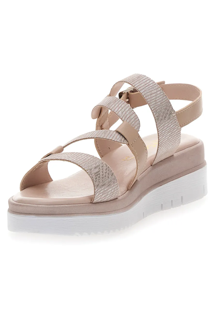 Sandali Cipria Con Cinturino Sling-back Cafe' Cost 4209