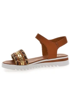 Sandali Cognac con Cinturino Prodotto Italiano Plocadi 021
