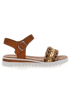 Sandali Cognac con Cinturino Prodotto Italiano Plocadi 021
