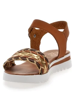 Sandali Cognac con Cinturino Prodotto Italiano Plocadi 021
