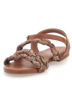 Sandali Cognac con Trecce The First Chic 003