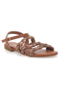 Sandali Cognac con Trecce The First Chic 003