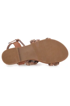 Sandali Cognac con Trecce The First Chic 003