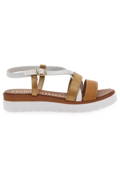 Sandali Cognac Made In Italy Mio Tempo 4827