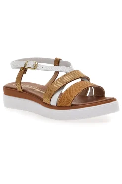 Sandali Cognac Made In Italy Mio Tempo 4827