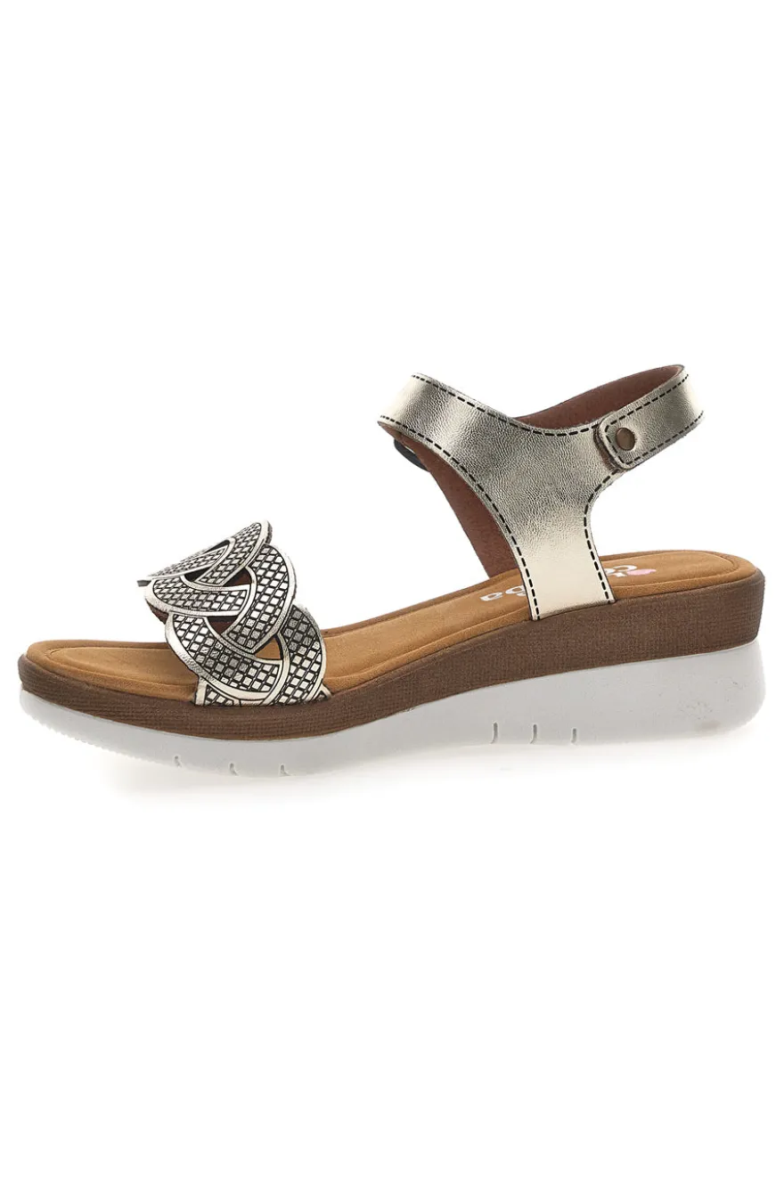 Sandali color platino con plantare comfort Linea Comoda 8068C