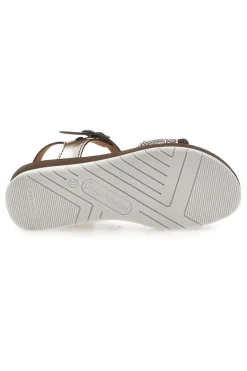 Sandali color platino con plantare comfort Linea Comoda 8068C
