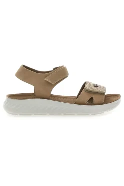 Sandali con Chiusura in Velcro Beige Eco Bio J533338