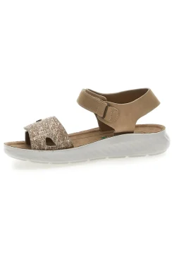 Sandali con Chiusura in Velcro Beige Eco Bio J533338
