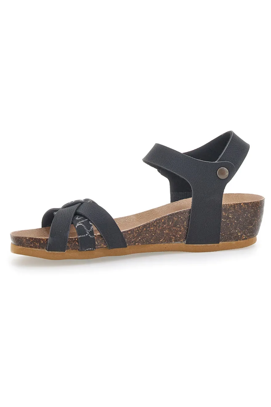Sandali con Cinturino Neri Bio Up 22307