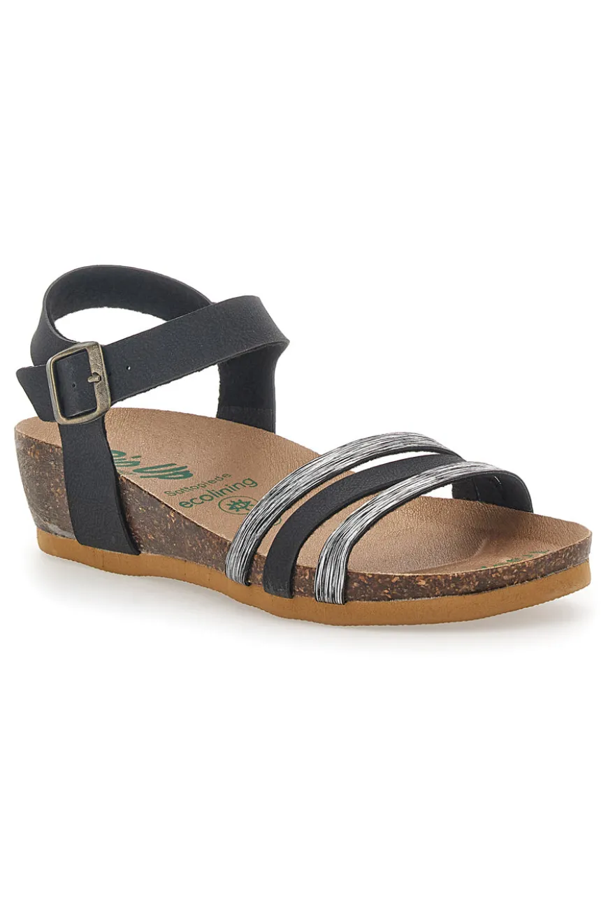 Sandali con Cinturino Neri Bio Up 22308