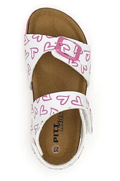 Sandali con Cuori Rosa e Bianchi Pitt Kids 45289