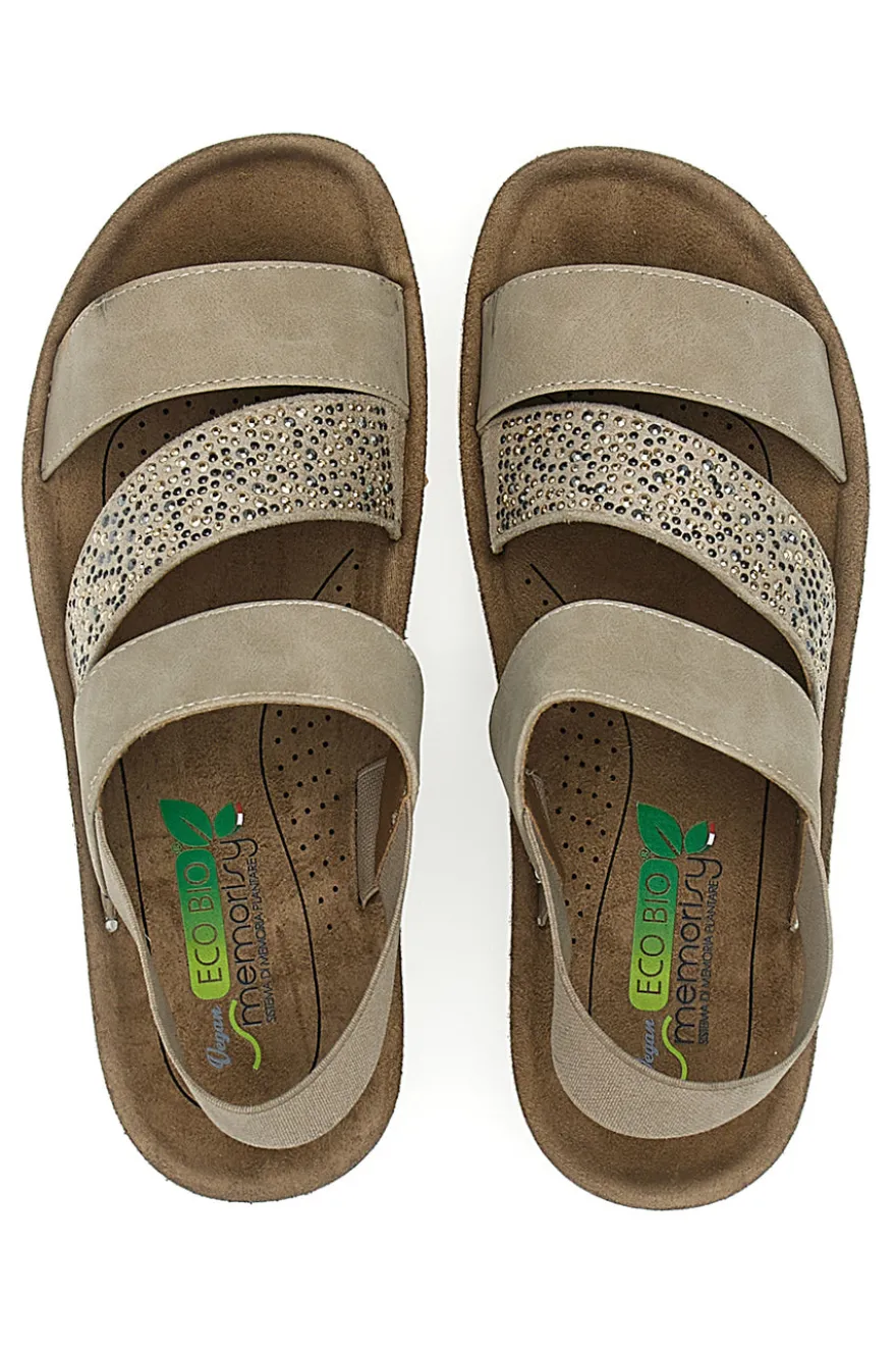 Sandali con Elastico Beige Eco Bio J532404
