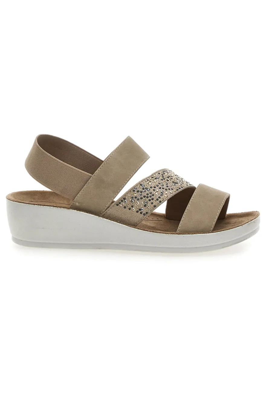 Sandali con Elastico Beige Eco Bio J532404