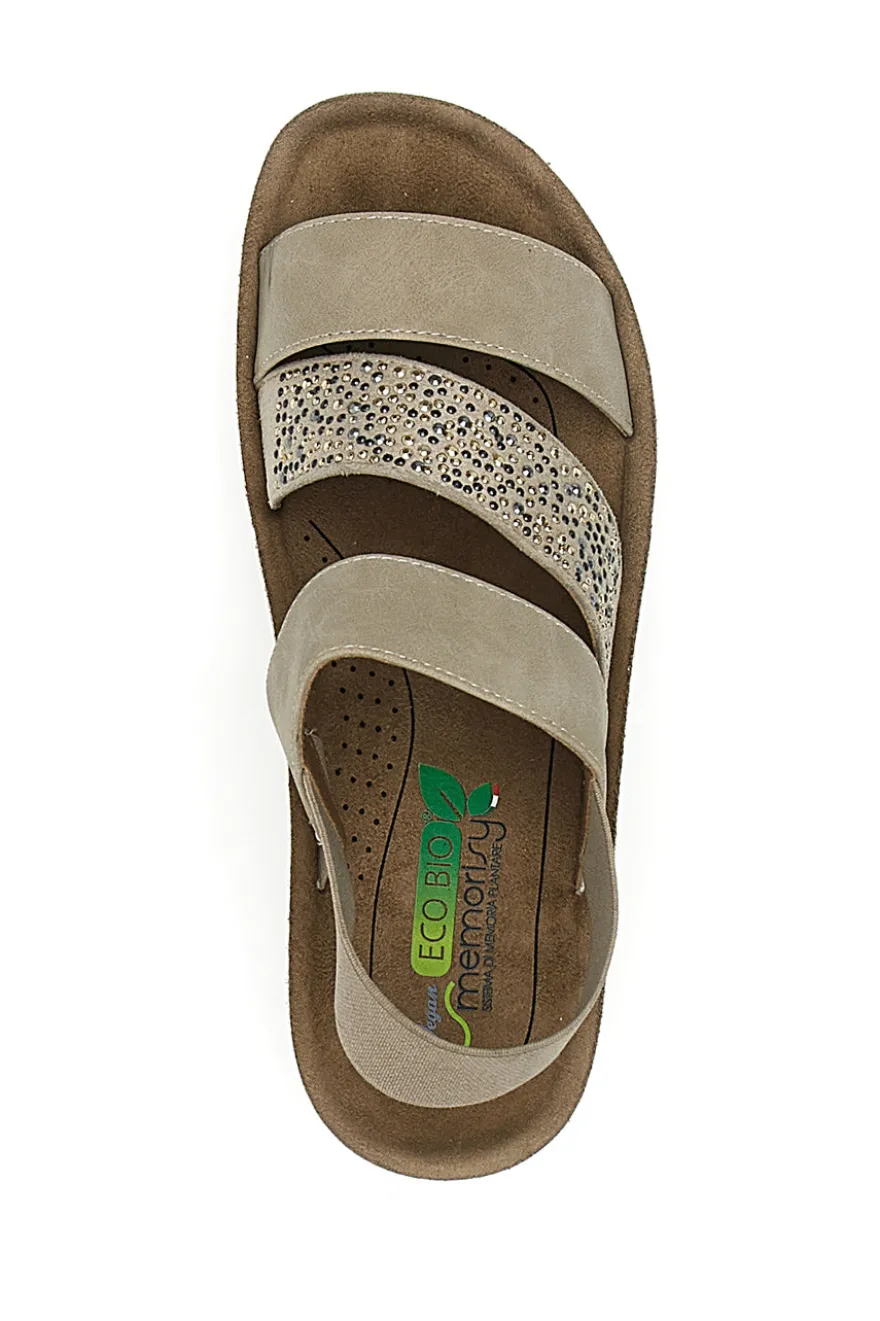 Sandali con Elastico Beige Eco Bio J532404