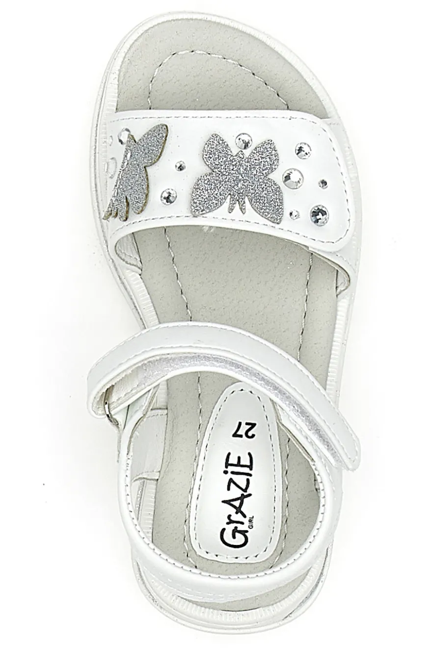 Sandali con farfalle e charms bianchi Grazie girl 218349