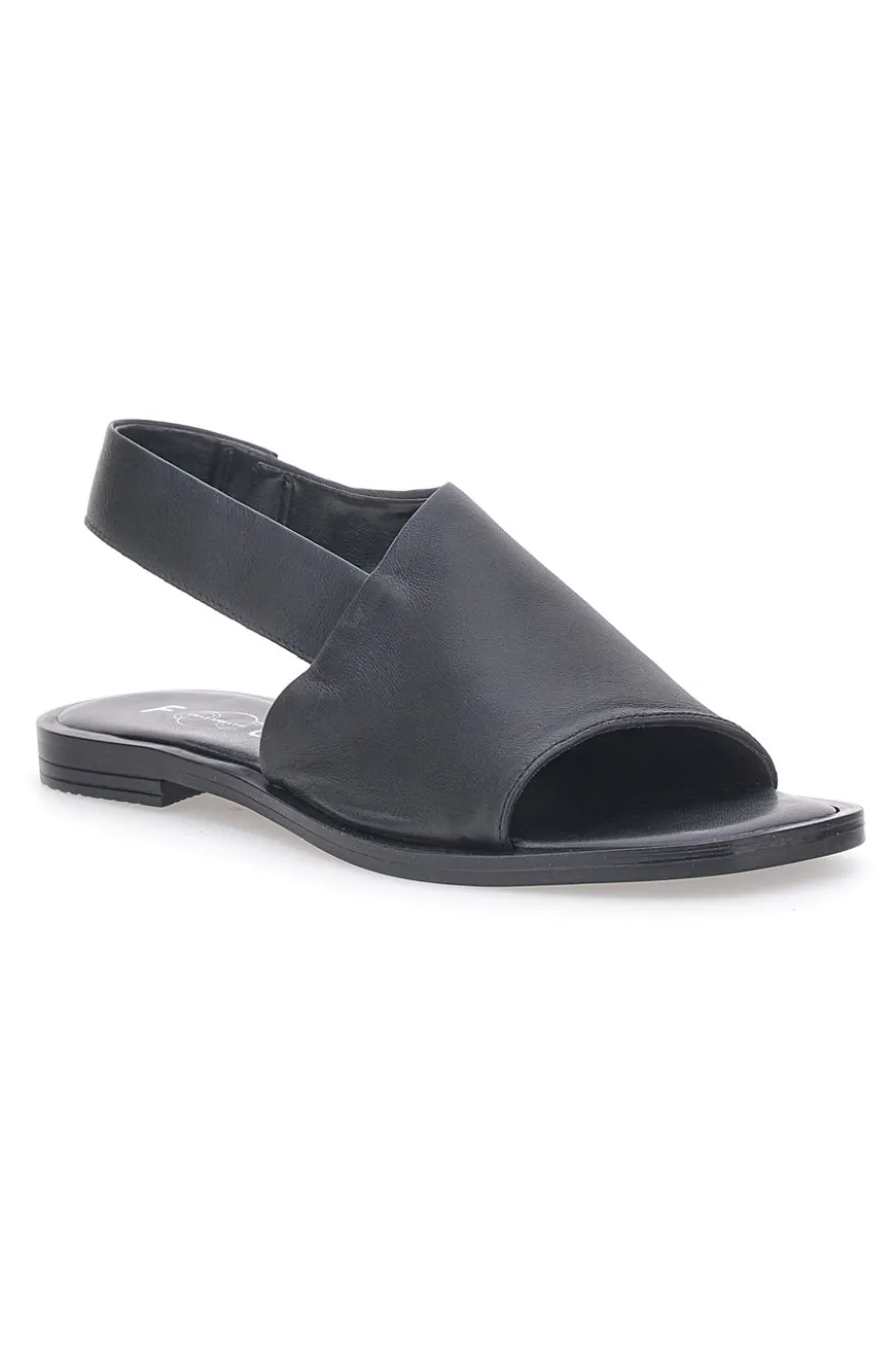 Sandali con Fascia in Pelle Nera e Elastico Posteriore PITTARELLO FOCUS 184987