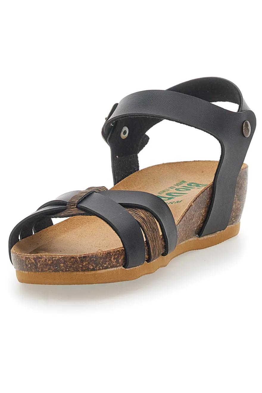 Sandali con Fibbie Neri Bio Up 22310
