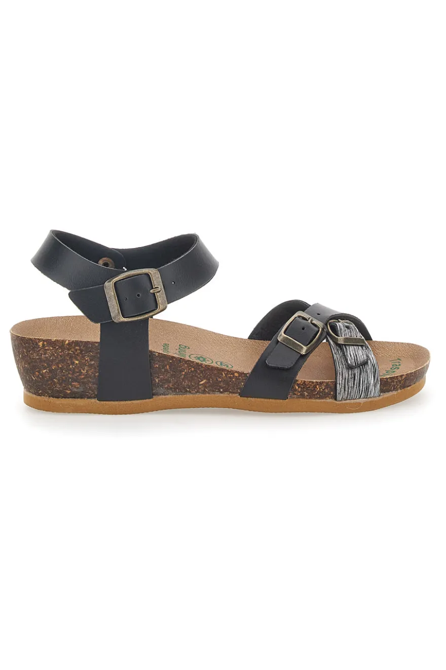 Sandali con Fibbie Neri Bio Up 22310