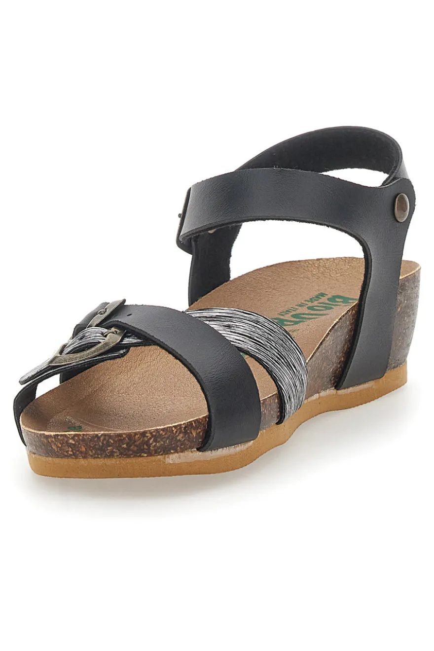 Sandali con Fibbie Neri Bio Up 22310