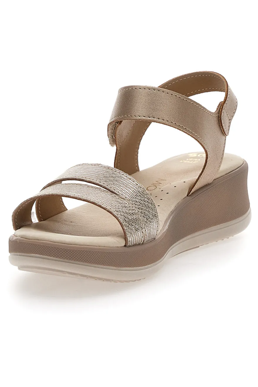 Sandali con Platform Gold Mio Tempo 543139