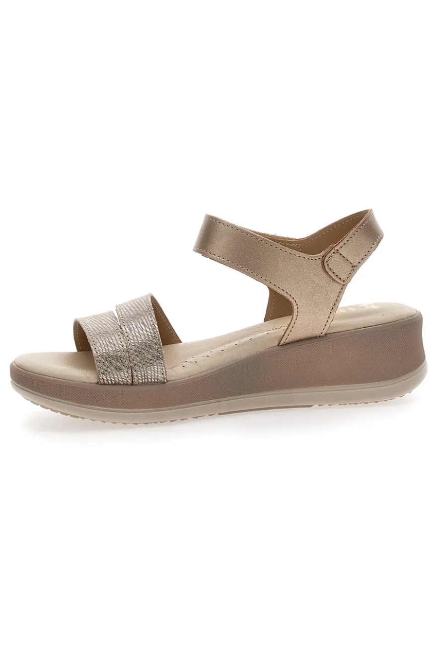 Sandali con Platform Gold Mio Tempo 543139