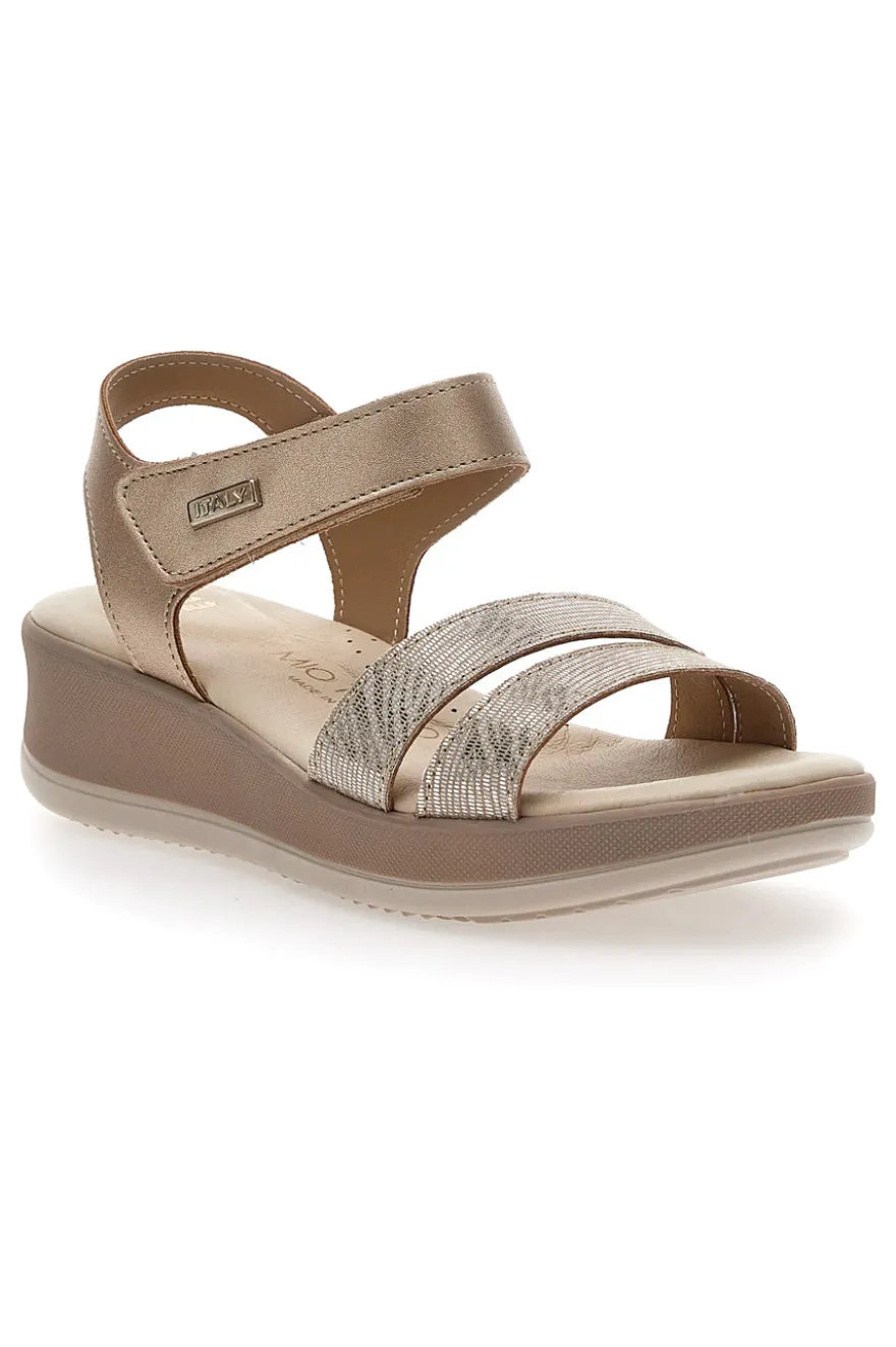 Sandali con Platform Gold Mio Tempo 543139