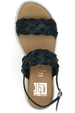 Sandali con Platform Nere Vera Pelle Pittarello Elite 81436