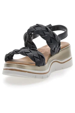 Sandali con Platform Nere Vera Pelle Pittarello Elite 81436