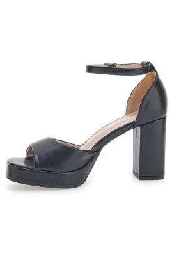 Sandali con tacco a Blocco Neri First Lady 414