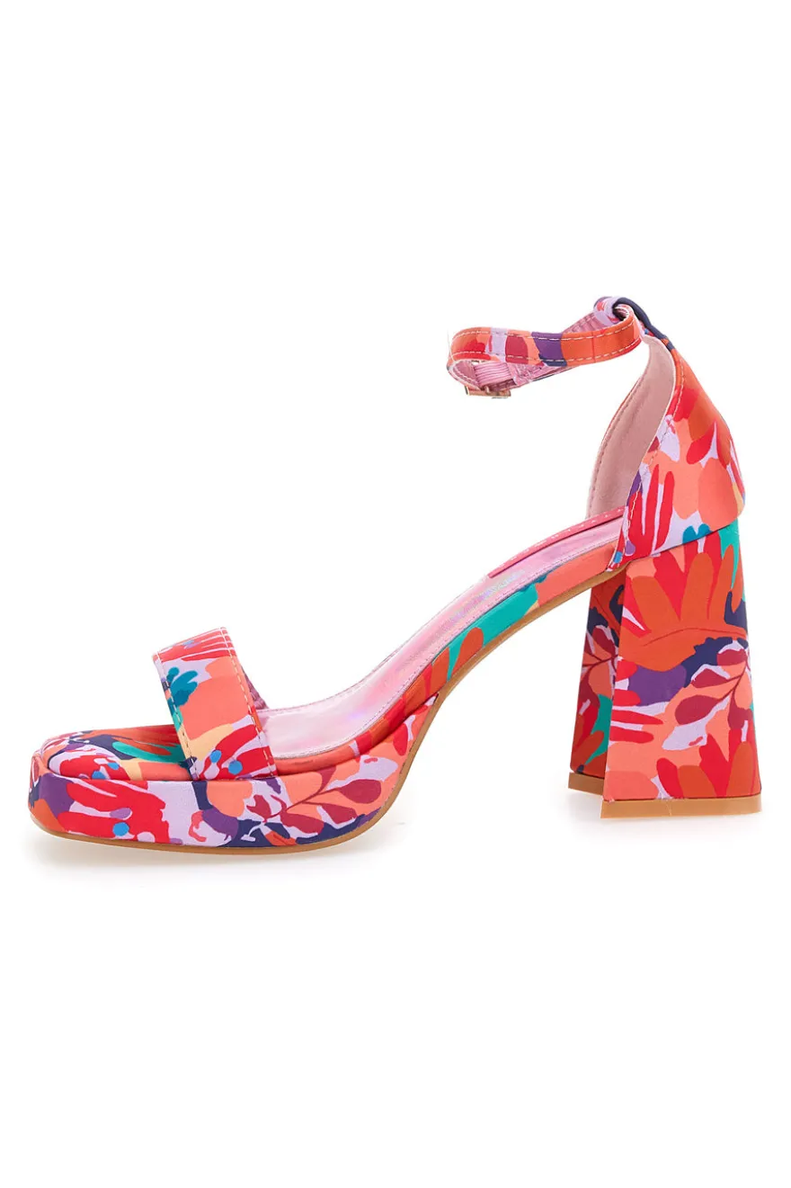 Sandali con Tacco a Blocco e Fiori Bettyflowers 201