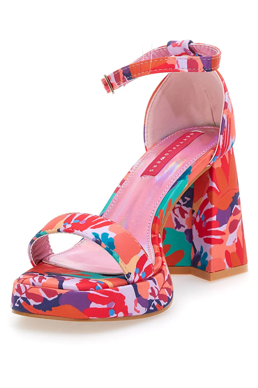Sandali con Tacco a Blocco e Fiori Bettyflowers 201