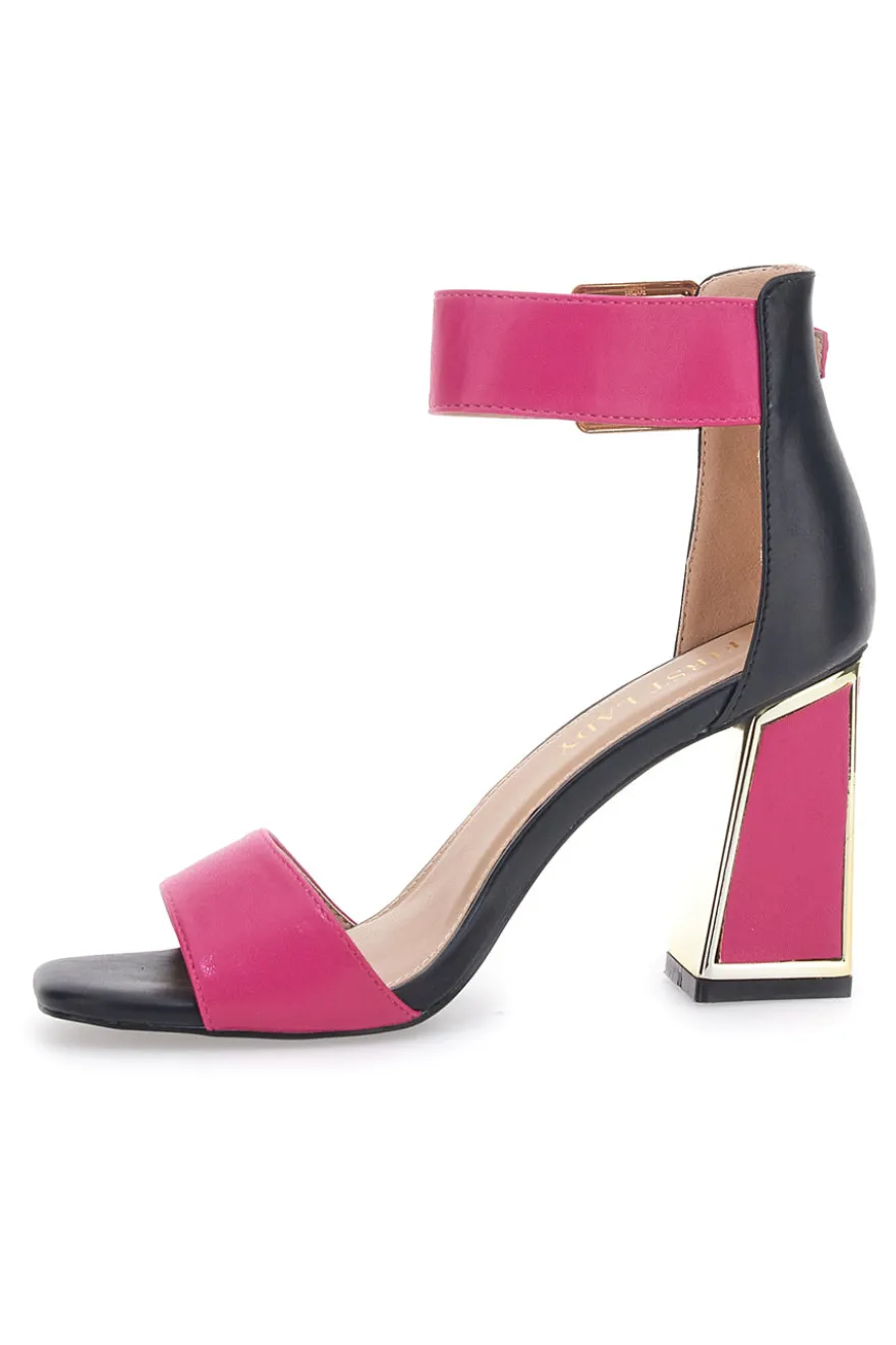 Sandali con Tacco Fucsia e Cinturino First Lady 407