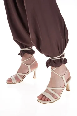 Sandali con Tacco Lace-Up Panna Pittarello Glam 3615