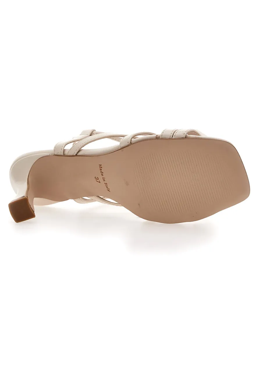 Sandali con Tacco Lace-Up Panna Pittarello Glam 3615