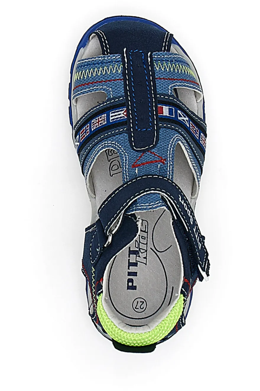 Sandali con Velcro Blu Pitt Kids 14306