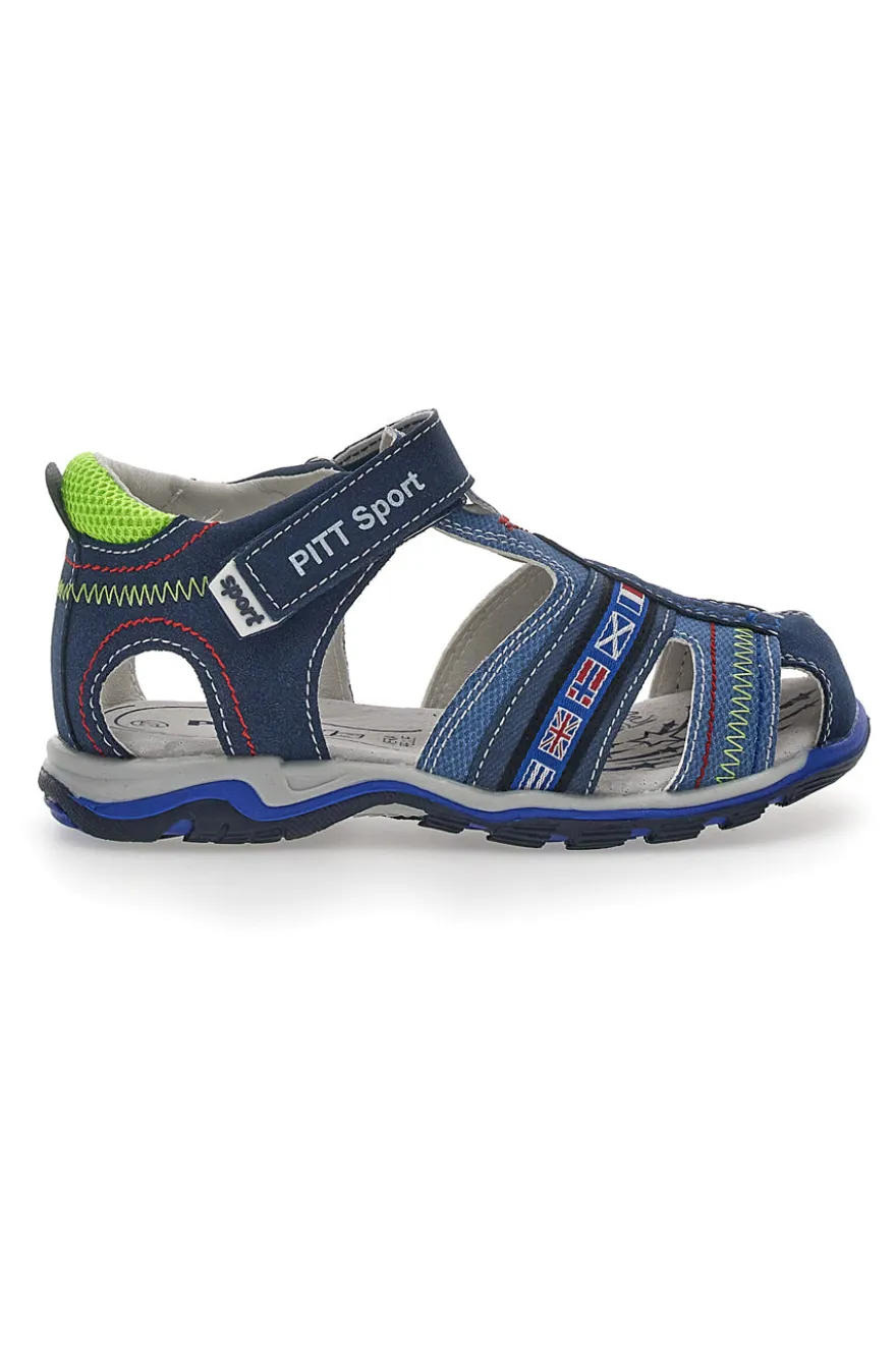 Sandali con Velcro Blu Pitt Kids 14306