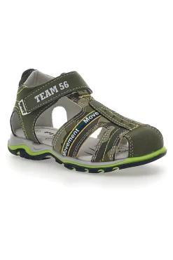 Sandali con Velcro Verde Oliva Pitt Kids 14365