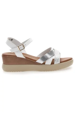 Sandali con zeppa bassa e fasce Bianchi incrociati PITTARELLO SUN FW10172