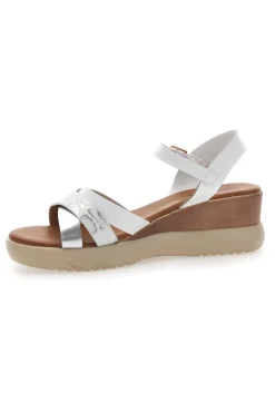 Sandali con zeppa bassa e fasce Bianchi incrociati PITTARELLO SUN FW10172