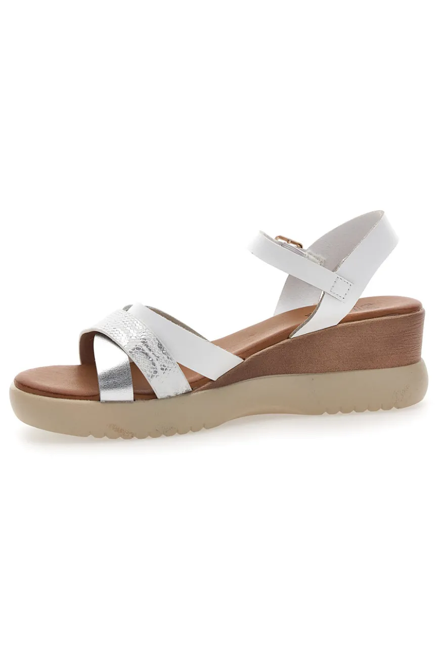 Sandali con zeppa bassa e fasce Bianchi incrociati PITTARELLO SUN FW10172
