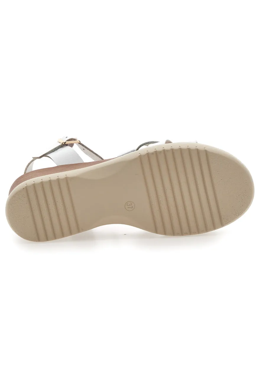 Sandali con zeppa bassa e fasce Bianchi incrociati PITTARELLO SUN FW10172