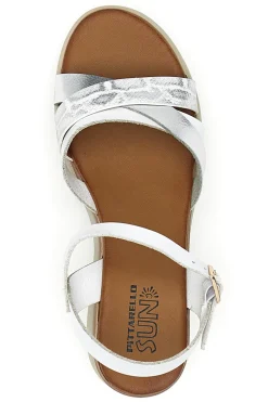Sandali con zeppa bassa e fasce Bianchi incrociati PITTARELLO SUN FW10172