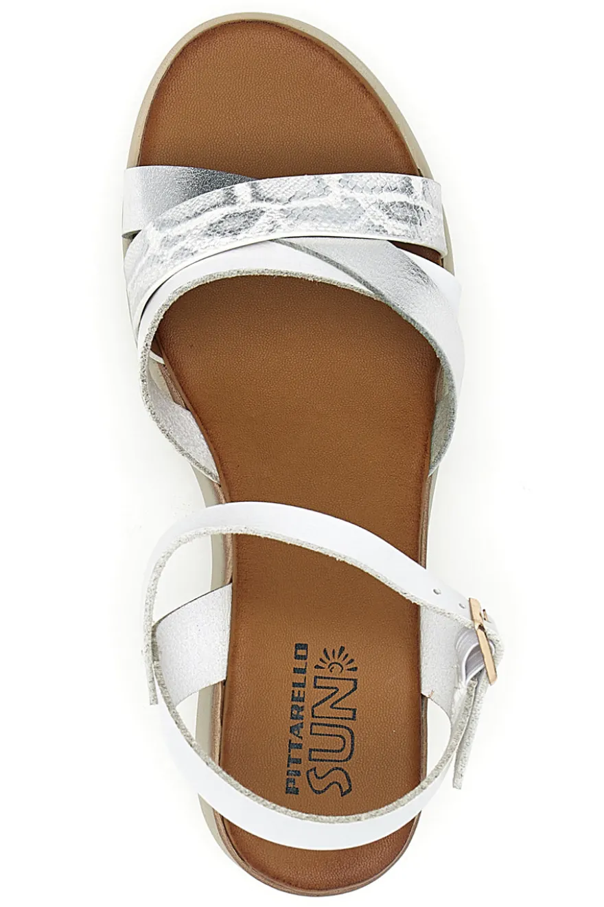 Sandali con zeppa bassa e fasce Bianchi incrociati PITTARELLO SUN FW10172