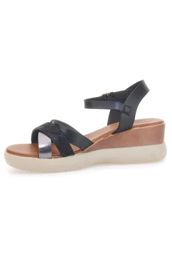 Sandali con zeppa bassa e fasce nere incrociate PITTARELLO SUN FW10172