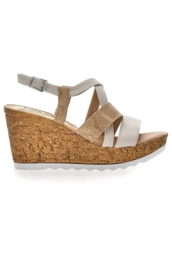 Sandali con Zeppa Cafè Cost 2778 Beige