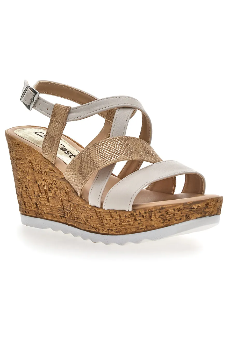 Sandali con Zeppa Cafè Cost 2778 Beige