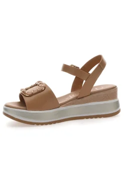Sandali con zeppa camel Pittarello Class 19236