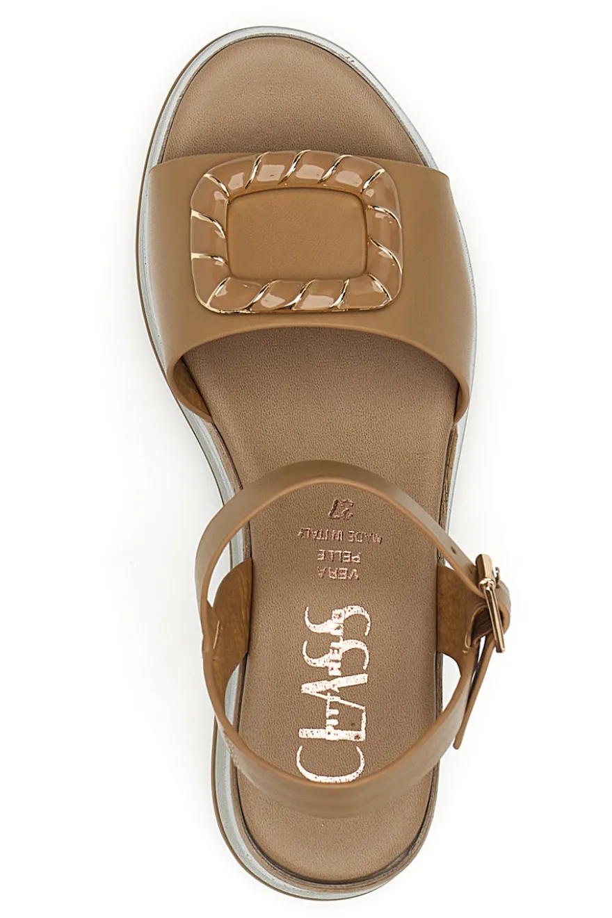 Sandali con zeppa camel Pittarello Class 19236